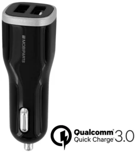Mobiparts Quick Charge Car Charger | Dual USB | 18W & 5A | Black