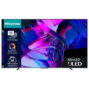 Hisense 100U7KQ 100" | Grote 4K Ultra HD Mini LED Smart TV | VIDAA U + Wifi | Dolby Vision | Local Dimming voor Perfect Contrast | 144Hz