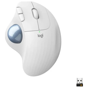 Logitech M575 Ergo Trackball | Ergonomische Draadloze Muis | Rechtshandig | RF + Bluetooth | 2000 DPI | Wit