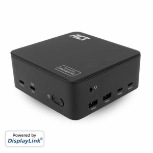 ACT Universeel USB-C Dockingstation | 4K | 3 Monitoren via HDMI en DisplayPort | DisplayLink