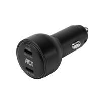 ACT AC2210 | 2 Poorts USB-C Autolader 95W | Power Delivery PPS & Quick Charge 5 | GaNFast