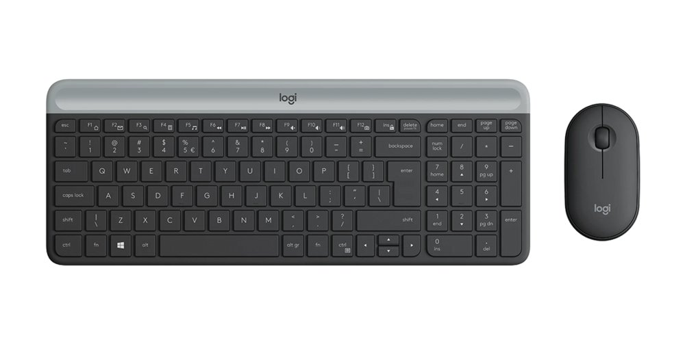Logitech MK470 Slim Combo | Draadloos Toetsenbord en Muis | QWERTY US International | Grafiet | RETURNED