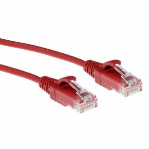 ACT CAT6 Slimline Datacenter Patchkabel | 1 meter | U/UTP | LSZH | Rood | RJ45 | Snagless