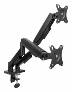 ACT AC8314 Monitorarm Essentials | Verstelbare Monitor-bureaubeugel | Tot 35" | Max 2x 9 kg | VESA 75x75 / 100x100 | 2 Monitoren | Gasveer | OPEN BOX