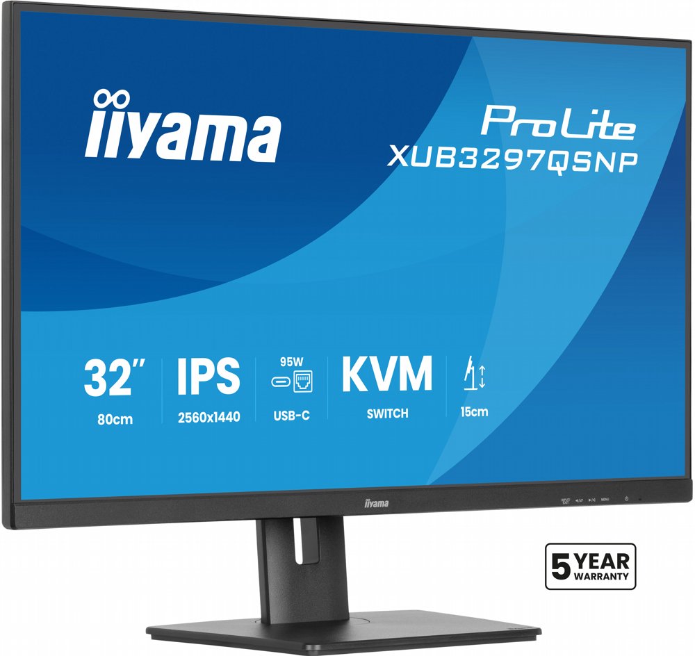 iiyama ProLite XUB3297QSNP-B1 | 32" QHD IPS | 100Hz | USB-C 95W | RJ45 | KVM-switch | Zwart