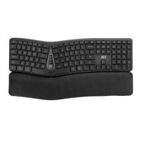 ACT AC5450 | Ergonomisch draadloos toetsenbord | Bluetooth + USB-A | Multi-Connect | Polssteun | QWERTY US | Donkergrijs
